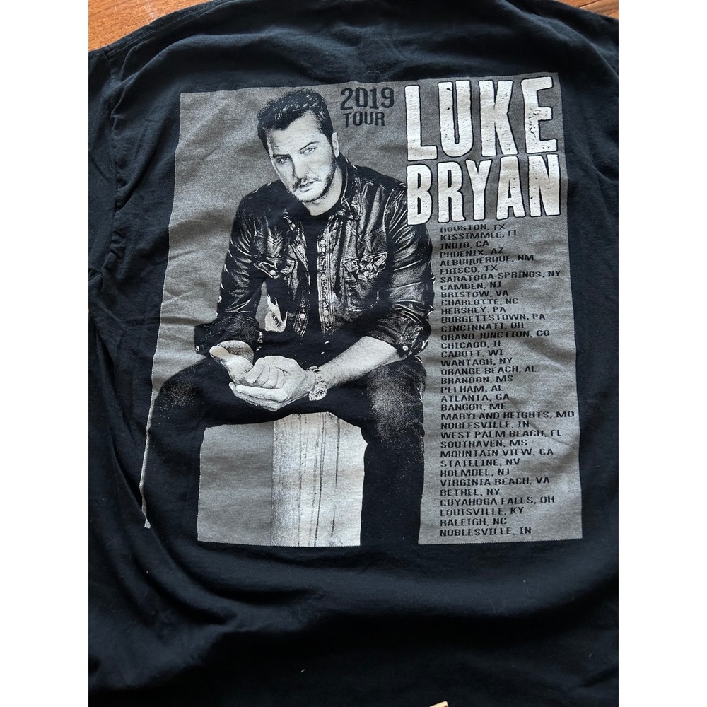 Luke Bryan 2019 Tour Shirt Mens Medium Black Concert Tee Country Girls Whiskey